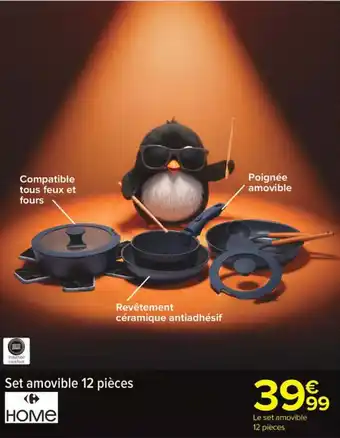 CARREFOUR HOME Set amovible 12 pièces