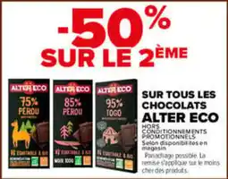 Carrefour Alter Eco sur tous les chocolats offre