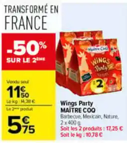 Carrefour MAÎTRE COQ Wings Party offre
