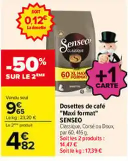 Carrefour SENSEO Dosettes de café offre