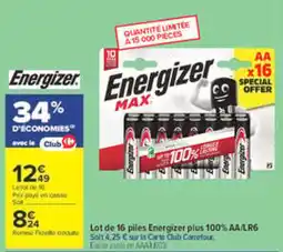Carrefour Energizer piles AA/LR6 offre