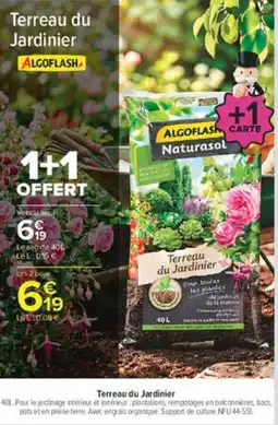 Carrefour ALGOFLASH Terreau du Jardinier offre