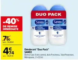Carrefour SANEX Déodorant "Duo Pack" offre