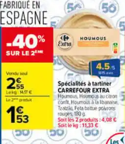 Carrefour Carrefour Extra Spécialités à tartiner offre
