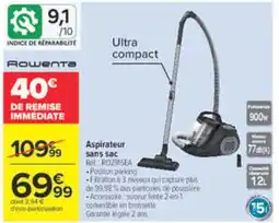 Carrefour Rowenta Aspirateur sans sac offre