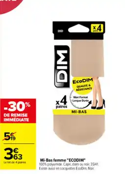 Carrefour DIM Mi-Bas femme offre