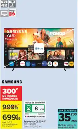 Carrefour SAMSUNG Téléviseur QLED 4K offre