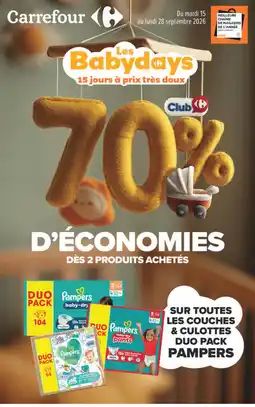 Carrefour Pampers Sur toutes les couches & culottes duo pack offre