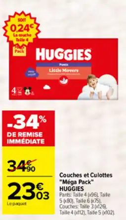 Carrefour HUGGIES Couches et Culottes offre