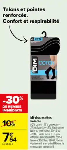 Carrefour DIM Mi-chaussettes homme offre