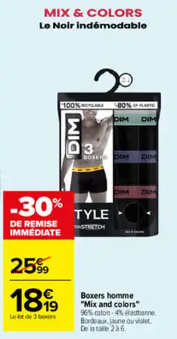 Carrefour DIM Boxers homme offre