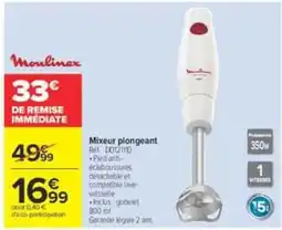 Carrefour Moulinex Mixeur plongeant offre