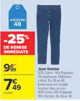 Carrefour Jean femme offre