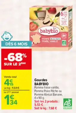 Carrefour BABYBIO Gourdes offre