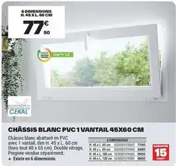 Brico Dépôt Dim - chassis blanc pvc 1 vantail 45x60 cm offre