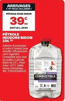 Brico Dépôt Tous - pétrolle inodore bidon 20l offre