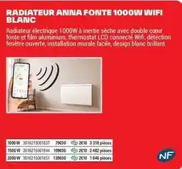 Brico Dépôt Facile - radiateur alnia fonte 1000w wifi blanc offre