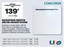Brico Dépôt Concord - radiateur invertie sèche origin 1000w offre