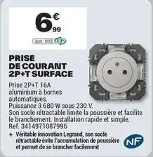 Brico Dépôt Legrand - prise de courant 2p+t surface offre