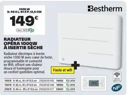 Brico Dépôt Opera - radiateur 1000 w a invertie sèche offre