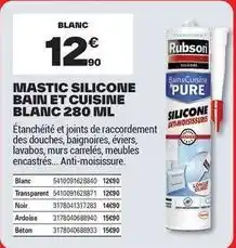 Brico Dépôt Rubson - silicone bain et cuisine blanc offre