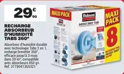 Brico Dépôt Durable - recharge absorbeur d'humidite tabs 360° offre