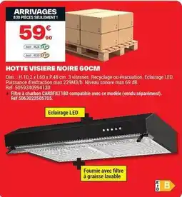 Brico Dépôt Dim - hotte visiere noire 60cm offre