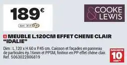 Brico Dépôt Dim - meuble l.120cm effet chene clair idalie offre