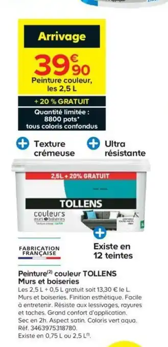 Castorama Peinture culeur tollens murs et boiseries offre