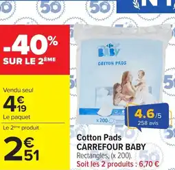 Carrefour CARREFOUR BABY Cotton Pads offre