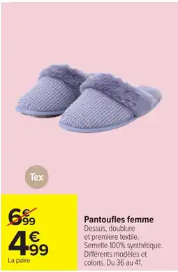 Carrefour Pantoufles femme offre