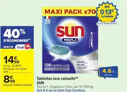 Carrefour SUN Tablettes lave vaisselle offre