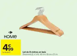 Carrefour Lot de 8 cintres en bois offre