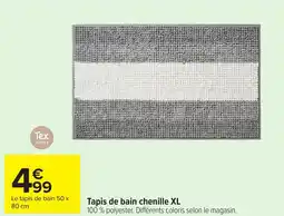 Carrefour Tapis de bain chenille XL offre