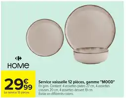 Carrefour Service vaisselle 12 pièces, gamme "MOOD" offre