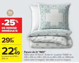 Carrefour Parure de lit "INDI" offre
