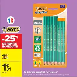 Carrefour BIC 15 crayons graphite "Evolution" offre