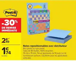 Carrefour Notes repositionnables avec distributeur offre