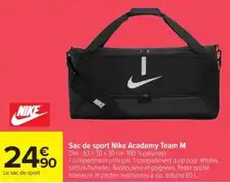 Carrefour NIKE Sac de sport Nike Academy Team M offre