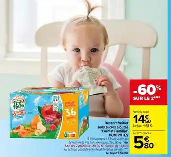Carrefour Dessert fruitier sans sucres ajoutés offre