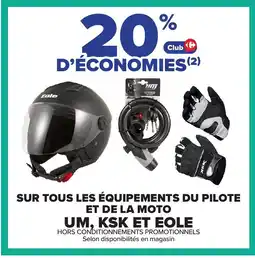 Carrefour Sur tous les équipements du pilote et de la moto um, ksk et eole offre