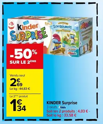 Carrefour KINDER surprise offre