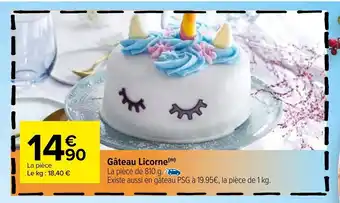 Carrefour Gâteau licorne offre