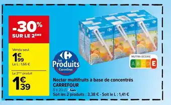 Carrefour Nectar multifruits à base de concentrés CARREFOUR offre