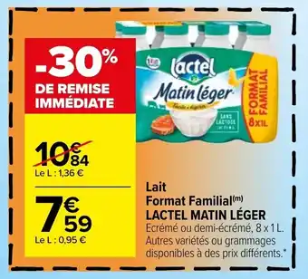 Carrefour Lait format familial offre