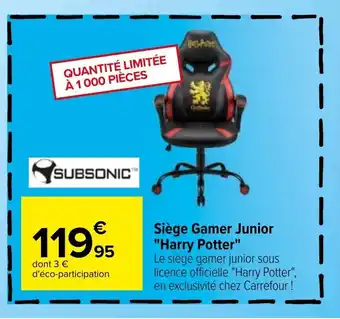 Carrefour Siège gamer junior "harry potter" offre