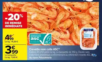 Carrefour Crevette rose cuite ASC offre