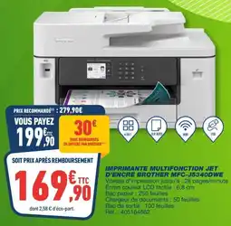 Bureau Vallée Brother Imprimante Multifonction Jet d'Encre MFC-J5340DW offre