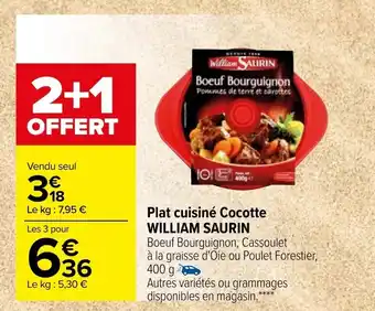 Carrefour Plat cuisiné cocotte WILLIAM SAURIN offre