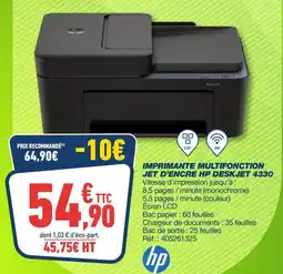 Bureau Vallée HP IMPRIMANTE MULTIFONCTION JET D'ENCRE DESKJET 4330 offre